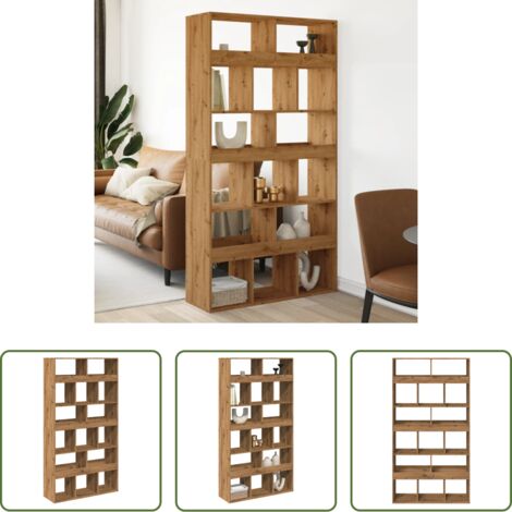 Étagère décorative -  Cloison de séparation chêne artisanal bois d'ingénierie