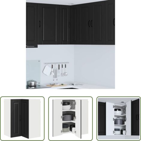 Armoire de cuisine Noir anti-désordre meuble bas gain de place 80 cm