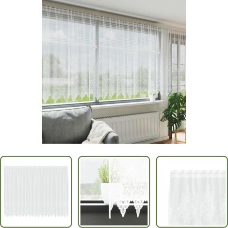 vidaXL Rideau intérieur -  Rideau en Dentelle Floral Blanc 220 x 500 cm Polyester