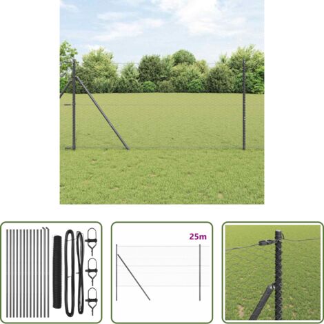 Poteau de clôture en acier gris de 25m résistant pour treillis 36mm
