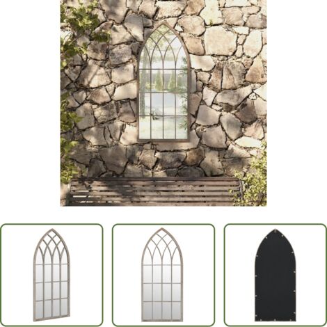 Miroir extérieur -  Miroir de jardin Sable 100x45cm Fer pour utilisation extérieure