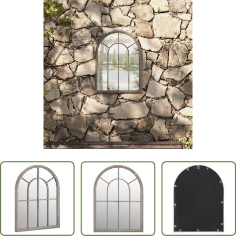 Miroir extérieur -  Miroir de jardin Sable 60x45 cm Fer pour utilisation extérieure