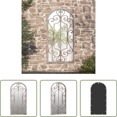 vidaXL Miroir décoratif -  Miroir de jardin Sable 70x30 cm Fer pour utilisation extérieure