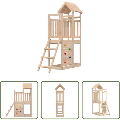 vidaXL Toboggan -  Tour de jeu Marron 110,5 x 52,5 x 214 cm Pin massif