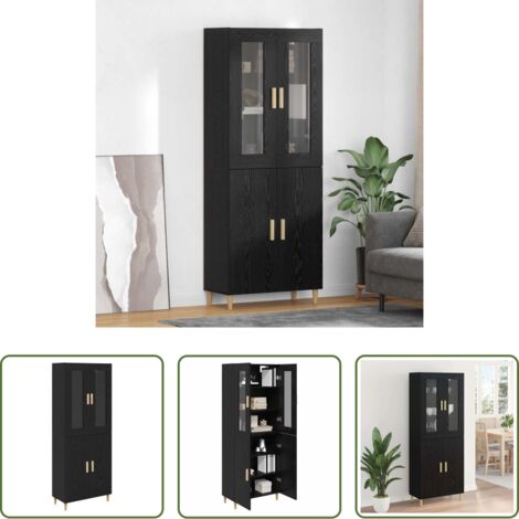 vidaXL Buffet salle à manger -  Haut Armoire Chêne noir 69,5 x 34 x 180 cm