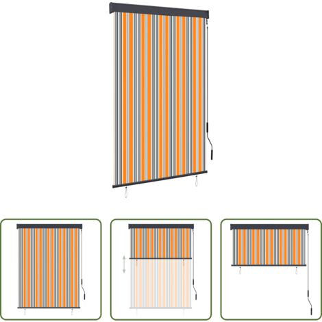 Volet vertical - Store roulant d'extérieur 120x250 cm Jaune et bleu