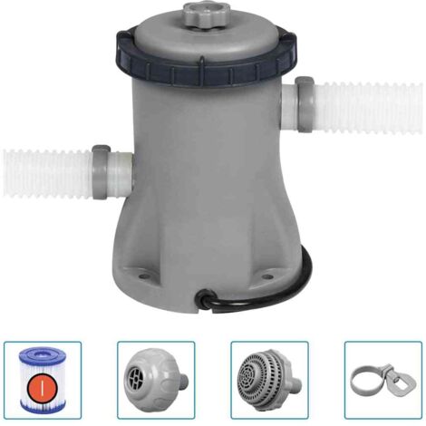 Bestway – Pompe de filtration de piscine Flowclear 1249 L/h – Filtre à cartouche – Pour piscines de 1 100 à 8 300 litres – Résistante à la corrosion