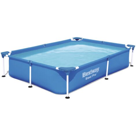 Bestway – Piscine hors sol Steel Pro 221x150x43 cm – Parois en Tritech 3 couches – Cadre en acier résistant à la corrosion – Capacité 1200L