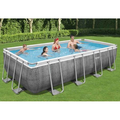 Bestway – Piscine hors sol rectangulaire 549x274x122 cm – Parois renforcées en Tritech – Cadre en acier – Pompe à filtre incluse – Échelle de sécurité (1/5)