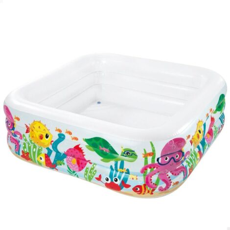 Piscine Carrée Gonflable "Aquarium" +3 Ans - cm.159x159x50h. - poids kg.3,60 (57471) (1/3)