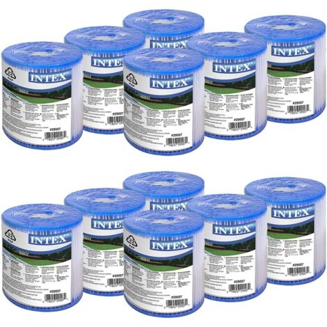 Lot de 12 cartouches de filtration H pour filtre de piscine – Dimensions 10.5cm x 7.5cm – Compatible avec modèles INTEX