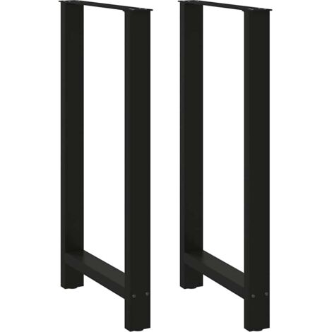 Vidaxl – Pieds de table de bar noir 2 pièces 60 x (110-111) cm – Acier thermolaqué – Niveleurs réglables pour sols irréguliers (1/5)