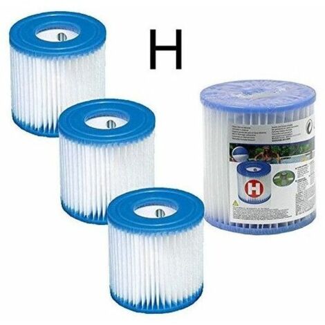 Lot de 6 cartouches de filtration H pour filtre Intex – Dimensions 10,8 x 20,2 cm – Fibre Dacron pour filtration efficace