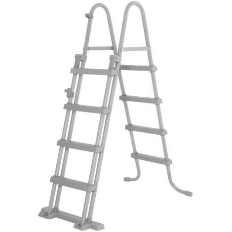 Bestway – Échelle de piscine hors sol double montée 1,22 m – Sécurité renforcée – Conception robuste en acier – Pour piscines de 3,66 m à 5,49 m