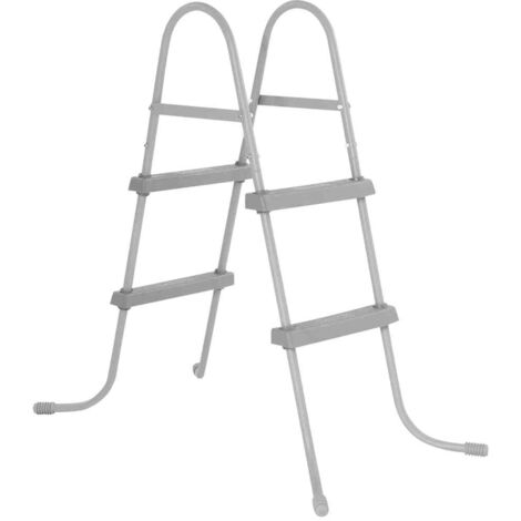 Bestway – Échelle de piscine 2 marches 84 cm – Cadre en métal inoxydable – Marches antidérapantes pour accès sécurisé – Capacité 150 kg