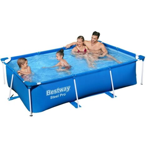 Bestway – Piscine hors sol rectangulaire 259x170x61 cm – Acier bleu – Cadre extérieur – Volume 3.5m³ – Hauteur d'eau 61 cm (1/5)
