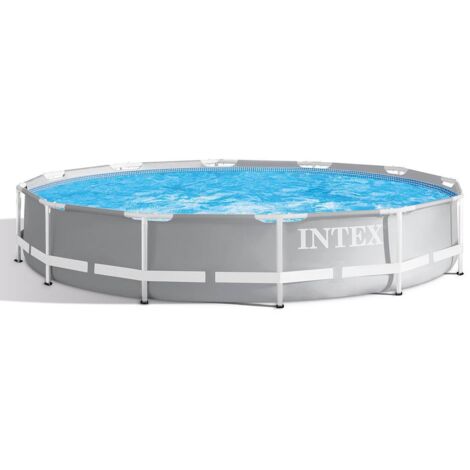 Intex – Piscine tubulaire Prism ronde 366 cm – Hauteur 76 cm – Capacité 6 503 litres – Liner triple épaisseur en PVC – Filtration à cartouche
