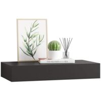 Étagère murale flottante avec tiroir Noir 80x25x8 cm - ETAGERE MURALE