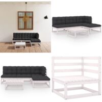 Salon de jardin 5 pcs avec coussins Bois de pin massif - Salon De Jardin - Mobilier De Jardin - Ensemble Salon De Jardin - Meubles De Jardin - Bois De Pin - Home & Living