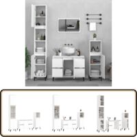 Ensemble de meubles salle de bain 3 pcs blanc bois d'ingénierie - Meuble De Salle De Bain - Ensemble De Meubles Salle De Bain - Armoire Salle De Bain - Rangement Salle De Bain - Design Moderne
