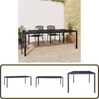 Table de jardin anthracite 200x100x72 cm acier - Table De Jardin - Table Extérieure - Mobilier De Jardin - Table En Métal - Table Anthracite