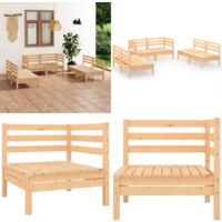 Salon de jardin 6 pcs Bois de pin massif - Salon De Jardin - Mobilier De Jardin - Set De Salon De Jardin - Meubles En Bois - Bois De Pin - Home & Living