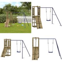 Aire de jeux d'extérieur bois de pin imprégné - Ensemble De Jeu Extérieur - Jeux De Plein Air - Tour De Jeu - Balançoire - Mur D'escalade - Home & Living