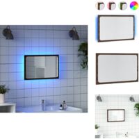Miroir de salle de bain à LED chêne marron bois d'ingénierie - Miroir De Salle De Bain - Miroirs De Salle De Bain - Miroir De Bain - Miroir De Toilette