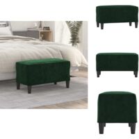 Banc Vert foncé 70x35x41 cm Velours - Banc Entrée - Banc Velours - Banc Design - Meuble Salon - Chaise Assise