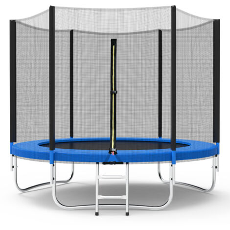 8FT Ø 244 cm Trampoline de Jardin Enfants et Adultes Jeux d'Extérieur Avec Filet de sécurité Couverture de protection et Echelle