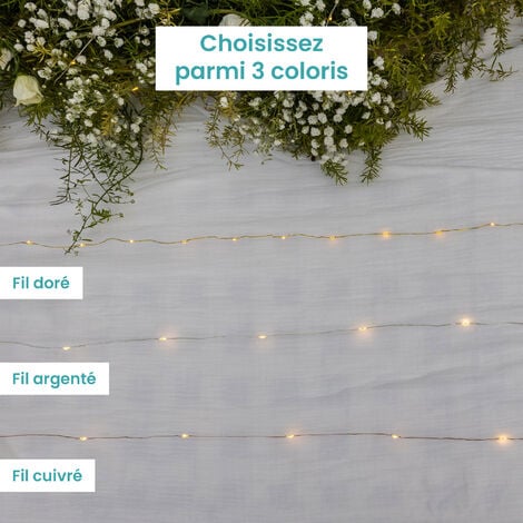Guirlande Led Cuivre 10M - Guirlande Lumineuse Led 100 Leds - Guirlande Leds pour deco chambre, déco de Noël, ambiance poétique et romantique