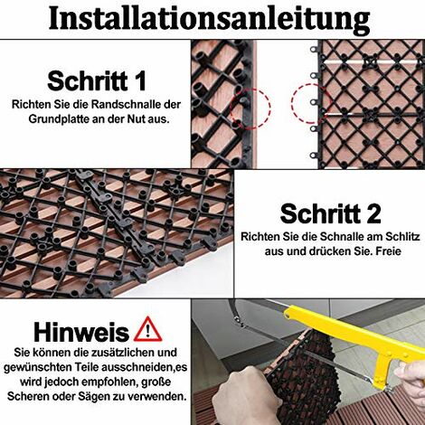 FORTENA Randabschluss Für Terrassenfliesen – 30x30 Cm, Braun, Anti-rutsch, Witterungsbeständig