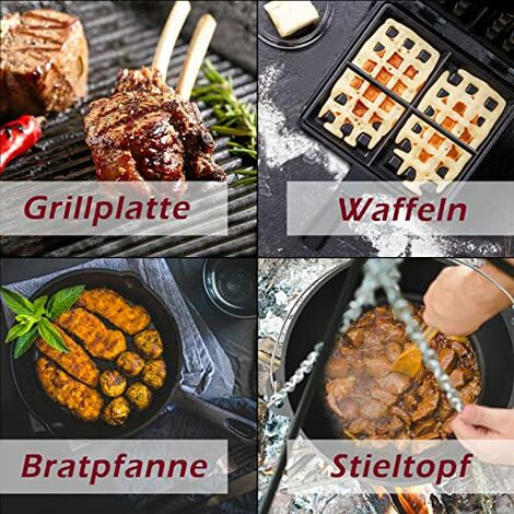 XANGNIER Gusseisen-Reinigungsset 5-teilig – Für Grill, Pfanne, Dutch Oven, Wok & Edelstahltöpfe