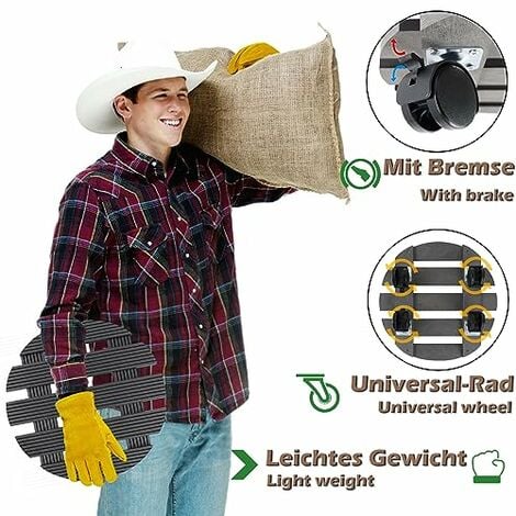 2er-Set Pflanzenroller Rund 31cm - Mit 360° Rädern Für Schwere Blumentöpfe