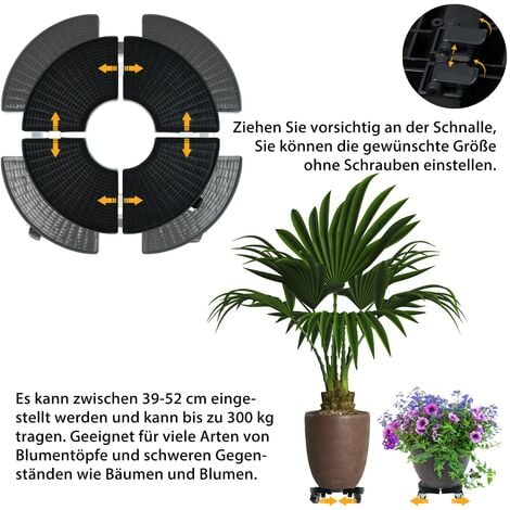 YARDIN Pflanzenroller Außenbereich Ø3952cm Einstellbare rund Rollbrett
