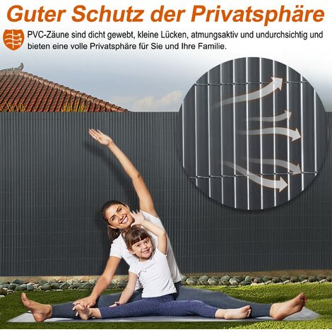 PVC Sichtschutzmatte Mit Kabelbindern – Für Balkon, Garten, Terrasse, 80 X 500 Cm, Anthrazit