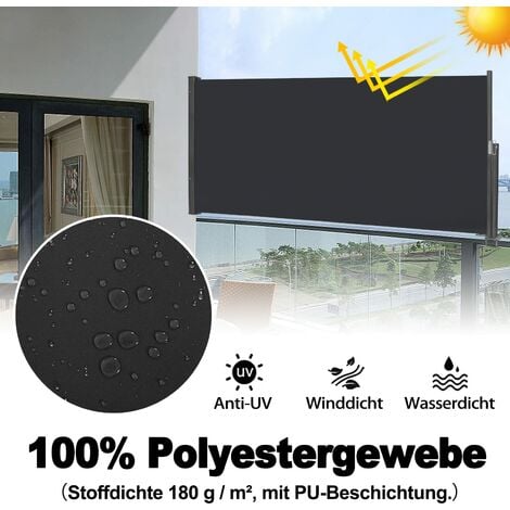 YARDIN Seitenmarkise Ausziehbar Sichtschutz Sonnenschutz Windschutz