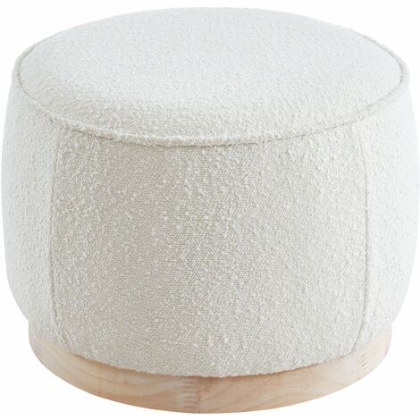 Pouf rond MYK en bouclette (1/4)