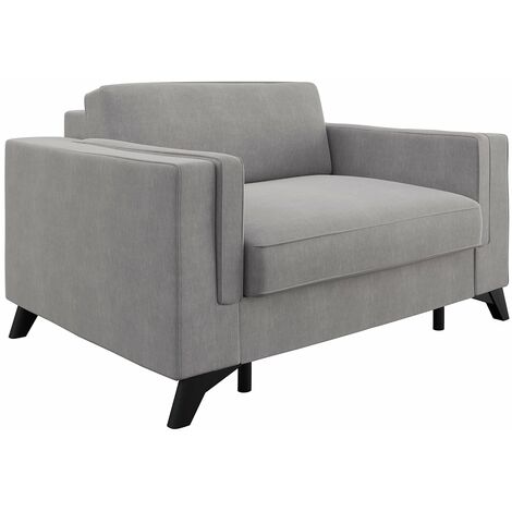 Love seat convertible matelas velours gris clair 80cm (1/5)