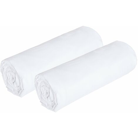 Lot de deux draps housse blanc 160200cm (1/4)