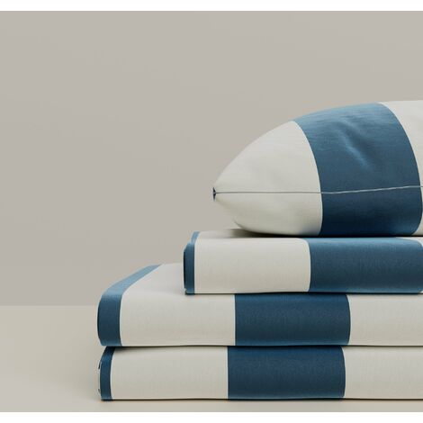 Parure de lit MIRA Satin de coton motif rayures 260x240cm (1/3)