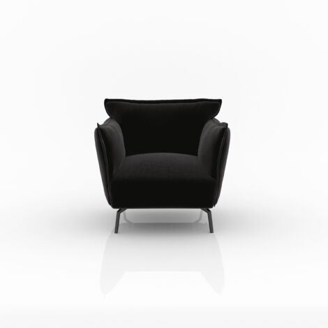 Fauteuil velours Noir (1/5)