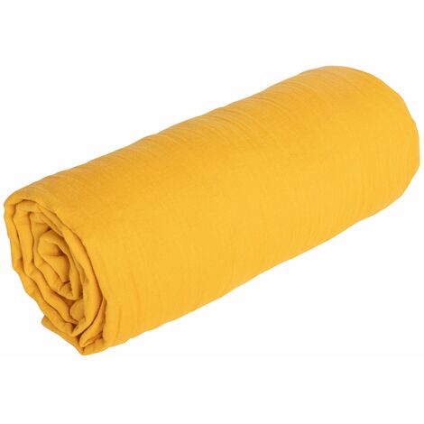 Drap housse jaune 160200cm (1/5)