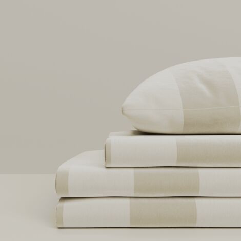 Ensemble housse de couette 240x220cm deux taies d'oreiller satin 63x63cm (1/5)