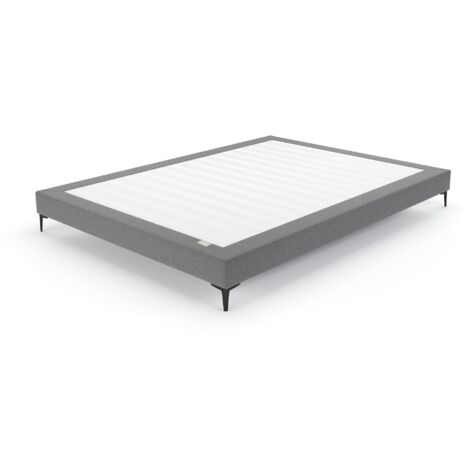 Sommier gris anthracite pieds noir 140x190cm (1/5)