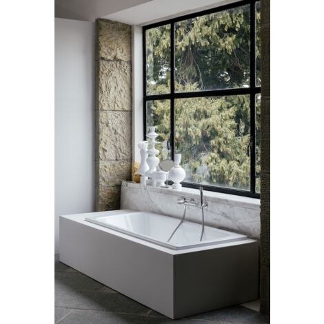 Laufen Pro Badewanne Stahl, Auslauf mittig, 180x80x45cm, oh.Antislip, weiß 2279500000401