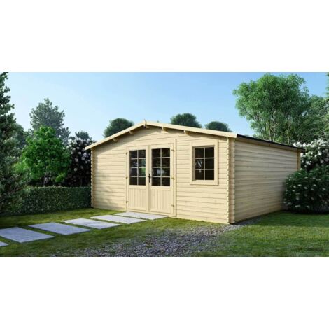 Casetta da giardino in legno - 25m2 - 5x5m - 28mm - colore: naturale - DOM591