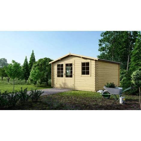 Casetta da giardino in legno - 16.00m2 - 4.00x4.00m - 40mm - colore: naturale - DOM371