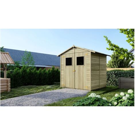 Casetta da giardino in legno 3.46 m2 - 1.90x1.82 m - 12.5 mm - Impregnata - DOM218