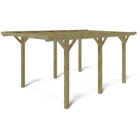Tettoia posto auto coperto in legno 3.04x5.12 m - 15.56 m2 - CAR10